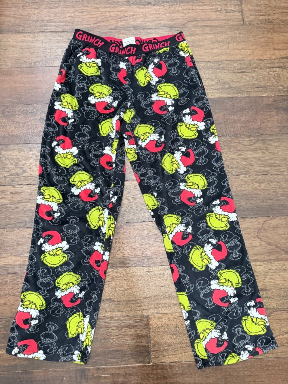 The Grinch Pajama Pants M 8-10 Plush Fleece Christmas Lounge Dr Seuss